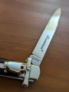 NIB AGA CAMPOLIN BRAZILIAN HORN DOMINUS 23CM-9" SWEDGE BLADE AUTOMATIC