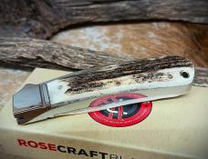 RoseCraft Blades Genuine Stag Clinch River Swayback RCT005-STG D2 Wharncliffe