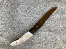 Vintage Spectacular! R.B. JOHNSON, Clearwater, MN, Damascus.Pearl Handled  Custom Linerlock Folderk 