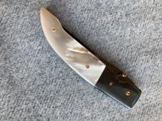 Vintage Spectacular! R.B. JOHNSON, Clearwater, MN, Damascus.Pearl Handled  Custom Linerlock Folderk 