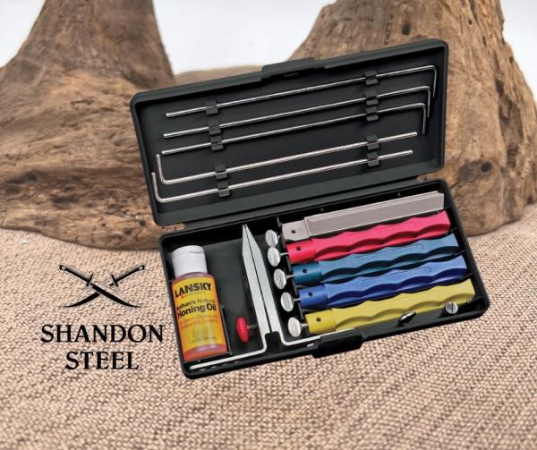Lansky Professional System 5 Stone Ceramic Knife Sharpener Kit with Honing Oil
