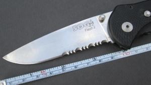 SOG FLASH II Handle Lock Half Serrated Tactical Knife Thumb Stud Open