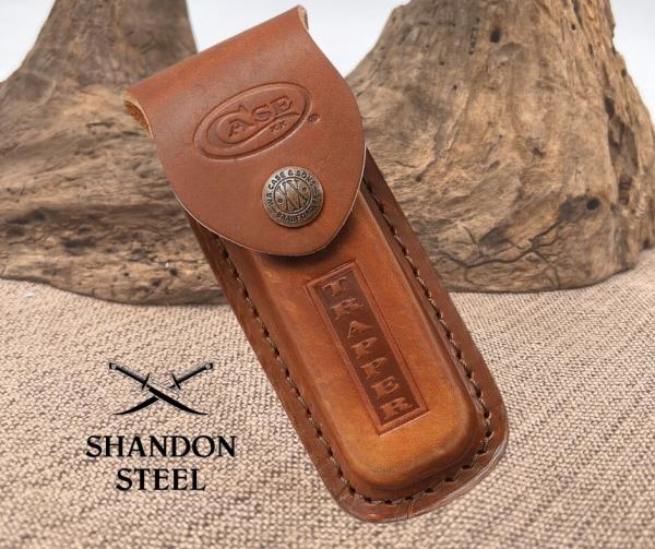 CASE XX LEATHER TRAPPER SHEATH TRADITIONAL FOLDING POCKET KNIFE NEW CA980