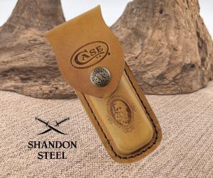 Case xx Medium Brown Leather Job Case Belt Sheath for Pocket Knives 9026 NEW