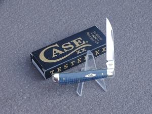 Case Mini Trapper Folding Knife 60511 Blue Denim Canvas Stainless Steel Blade - New