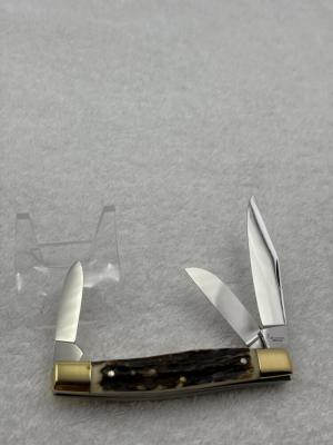 Browning Made In Germany Vintage Stag 3 Blade Stockman Knife 32