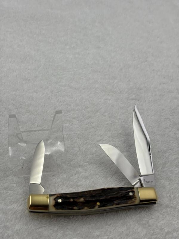 Browning Made In Germany Vintage Stag 3 Blade Stockman Knife (#32)