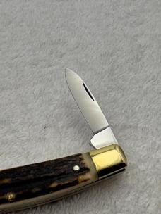 Browning Made In Germany Vintage Stag 3 Blade Stockman Knife (#32)