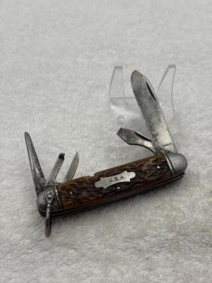 Camillus Cutlery Co Vintage 4 Blade Camp Knife Made In USA 56