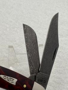 Case XX 2012 9 Dot 3 Blade Stockman #7347DAM With Damascus Blades Made In USA (#57)