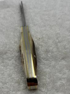 Bear MGC Vintage Stag Handles 2 Blade Med Size Trapper Made In USA (#14)