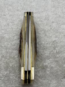 Bear MGC Vintage Stag Handles 2 Blade Med Size Trapper Made In USA (#14)