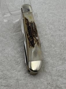 Bear MGC Vintage Stag Handles 2 Blade Med Size Trapper Made In USA (#14)
