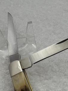 Bear MGC Vintage Stag Handles 2 Blade Med Size Trapper Made In USA (#14)