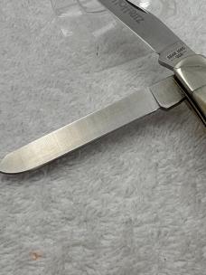 Bear MGC Vintage Stag Handles 2 Blade Med Size Trapper Made In USA (#14)