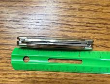 VINTAGE '81-'90 QUEEN USA - BONE HANDLE - 3 BLADE STOCKMAN POCKET KNIFE