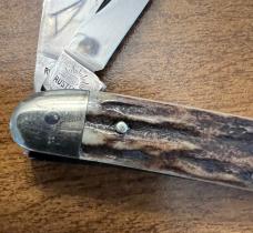 VINTAGE '86 C SCHLIEPER SOLIGEN GERMANY SS-DS STAG HANDLE POCKET KNIFE