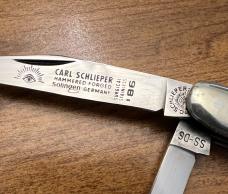 VINTAGE '86 C SCHLIEPER SOLIGEN GERMANY SS-DS STAG HANDLE POCKET KNIFE