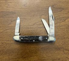 VINTAGE '86 C SCHLIEPER SOLIGEN GERMANY SS-DS STAG HANDLE POCKET KNIFE