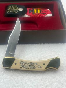 Schrade Cutlery Bear Cult Scrimshaw Knife Limited Edition USA Vintage And Rare