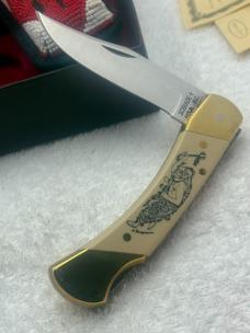 Schrade Cutlery Bear Cult Scrimshaw Knife Limited Edition USA Vintage And Rare