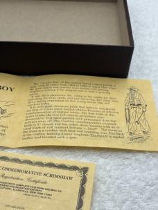 Schrade Cutlery Cowboy Commemorative Scrimshaw Knife Made In USA Limited Edition Vintage And Rare