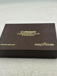 Schrade Cutlery Cowboy Commemorative Scrimshaw Knife Made In USA Limited Edition Vintage And Rare