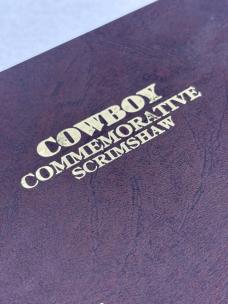 Schrade Cutlery Cowboy Commemorative Scrimshaw Knife Made In USA Limited Edition Vintage And Rare