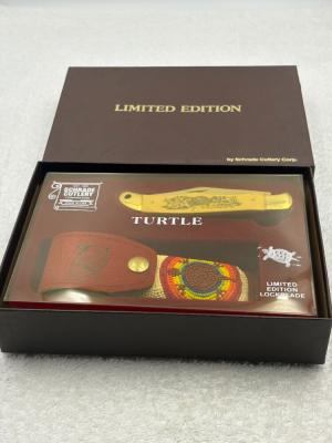 Schrade Cutlery Turtle Scrimshaw Knife USA Limited Edition Vintage Rare