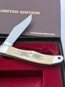 Schrade Cutlery Turtle Scrimshaw Knife USA Limited Edition Vintage Rare