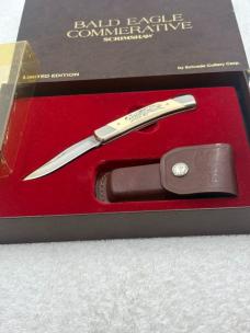 Schrade + 1782-1982 Limited Edition Bald Eagle Scrimshaw LB5 Lockback Hunter Made In USA Vintage