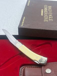 Schrade + 1782-1982 Limited Edition Bald Eagle Scrimshaw LB5 Lockback Hunter Made In USA Vintage