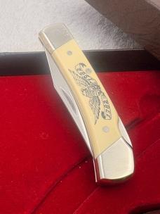Schrade + 1782-1982 Limited Edition Bald Eagle Scrimshaw LB5 Lockback Hunter Made In USA Vintage