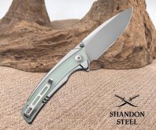 Civivi Teraxe Pocket Knife Gray & Jade Stainless & G10 Folding Nitro-V 200362
