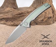 Civivi Teraxe Pocket Knife Gray & Jade Stainless & G10 Folding Nitro-V 200362