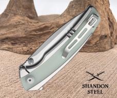 Civivi Teraxe Pocket Knife Gray & Jade Stainless & G10 Folding Nitro-V 200362