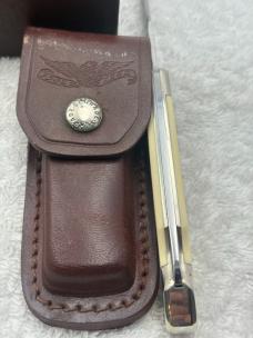 Vintage Schrade + 1782-1982 Bald Eagle Commemorative Scrimshaw Smokey LB5 Lockback 