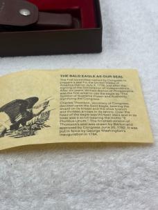 Vintage Schrade + 1782-1982 Bald Eagle Commemorative Scrimshaw Smokey LB5 Lockback 