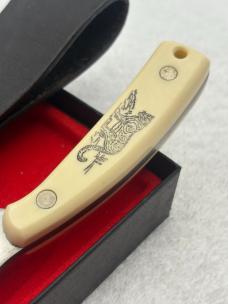 Schrade Sharpfinger Scrimshaw ( Mountain Lion) SC-502 New In Box