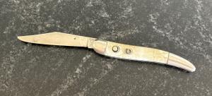 Imperial Toothpick Switchblade Knife, Cracked Ice Celluloid Scale, Used