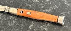 Colonial Shur-Snap Fishtail Switchblade Knife, Root Beer Float Swirl Scale, Used