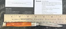 Colonial Shur-Snap Fishtail Switchblade Knife, Root Beer Float Swirl Scale, Used