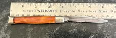 Colonial Shur-Snap Fishtail Switchblade Knife, Root Beer Float Swirl Scale, Used