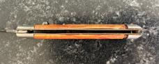 Colonial Shur-Snap Fishtail Switchblade Knife, Root Beer Float Swirl Scale, Used