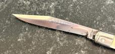 Colonial Shur-Snap Fishtail Switchblade Knife, Cream Color Scale, Used