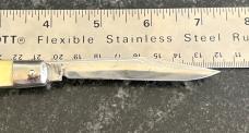 Colonial Shur-Snap Fishtail Switchblade Knife, Cream Color Scale, Used