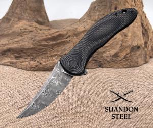 Civivi Synergy3 Linerlock Folding Damascus TrailingPoint Pocket Knife C20075ADS1