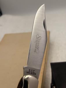 Schrade USA 1980 Scrimshaw Folding 1 Blade Hunter Linerlock SC-500 ( Mountain Goats)