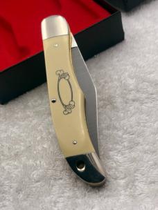 Schrade USA 1980 Scrimshaw Folding 1 Blade Hunter Linerlock SC-500 ( Mountain Goats)