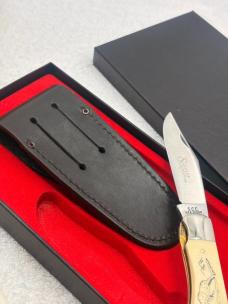 Schrade USA 1980 Scrimshaw Folding 1 Blade Hunter Linerlock SC-500 ( Mountain Goats)